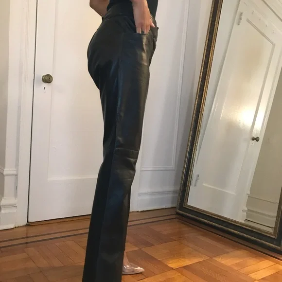 Saks Fifth Avenue Leather Pants - Picture 5 of 8